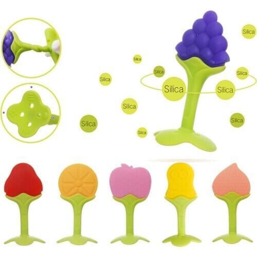 BPA Free Food Grade Silicone Baby Teether Molars-1PC Fruit Shape Newborn Gum Nursing Promote The Development Of Deciduous Teeth