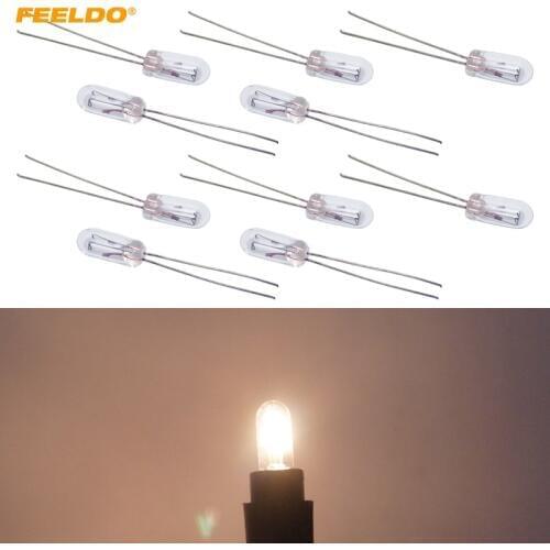 FEELDO 10pcs Car T4 12V 1W Halogen Bulb External Halogen Lamp Replacement Dashboard Bulb Light #MX2696