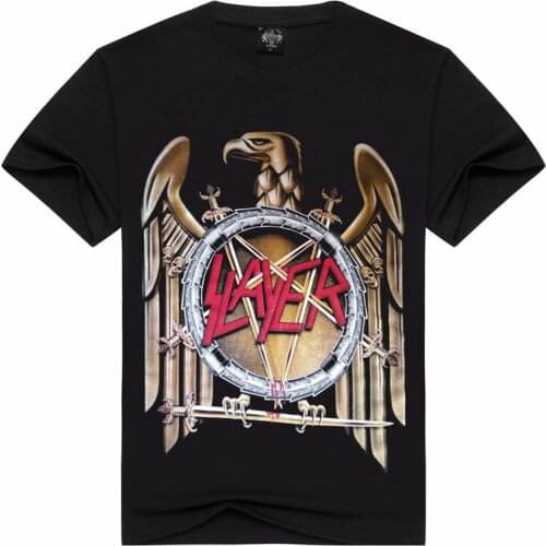 2018 New SLAYER T Shirt Men/Women Summer 100% Cotton Tshirt Short Sleeve Black Tops T-shirts Rock Style Asian Size S-3XL