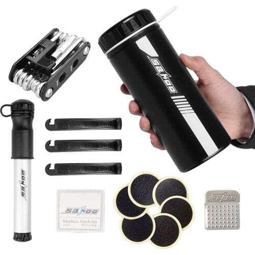 Bicycle Repair Tools Portable Bike Tire Repair Kits Bicycle Tool Pump Cycling Puncture Repair Tool Bag Bike Storage Bottle