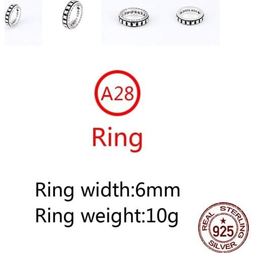 A28 S925 sterling silver ring jewelry retro personality cross punk fashion style couple shape gift for friends