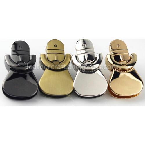 1x Metal Bag Tongue Lock Clasp Push Lock Closure Catch Buckles Leather Craft Women Bag Purse Handbag Accessories 1-15/16"