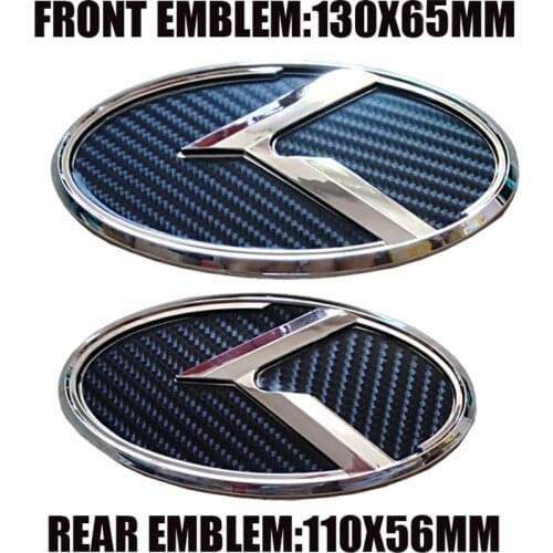 Black Carbon Fiber Car Sticker K logo Front Rear Emblem Decoration For KIA K5 2011-2013 Optima Forte 2009-2014 Senda