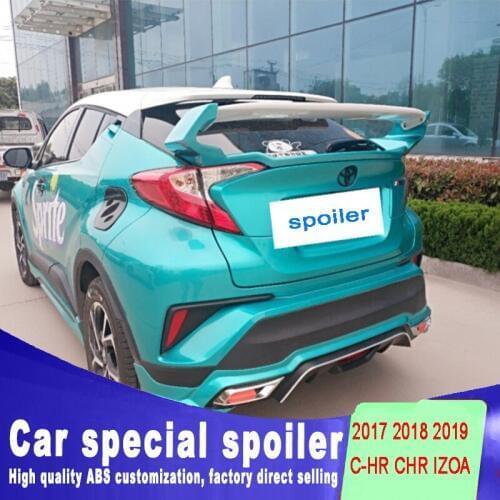New design high quality ABS spoiler FOR Toyota C-HR CHR IZOA big spoiler 2017 2018 2019 Rear Spoiler Trunk Lip by paint DIY
