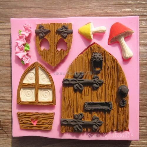 Cartoon Art Fairy Doors Silicone Fondant Cake Mold Chocolate Mold Clay Mold Fondant Cake Decoration A595