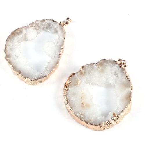Natural Stone Irregular Pendants Agates Crystal Charms for DIY Necklaces Jewelry Making
