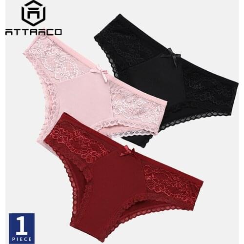 ATTRACO Women Panties Underwear 1 PC Solid Briefs Lingerie G-strings Thongs Bikini сексуальное белье
