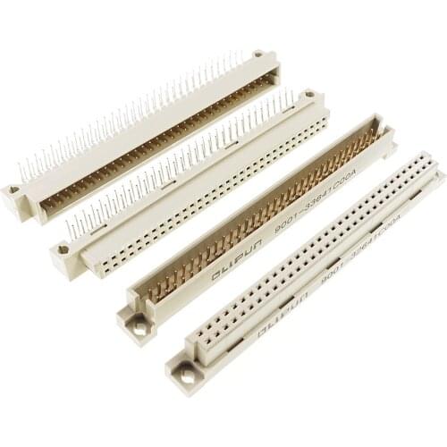 5pcs DIN 41612 Connector 2 Rows 64 Positions Receptacle Female Socket Right Angle Through Hole PCB 2x32 Pin 2.54 mm x 5.08 mm