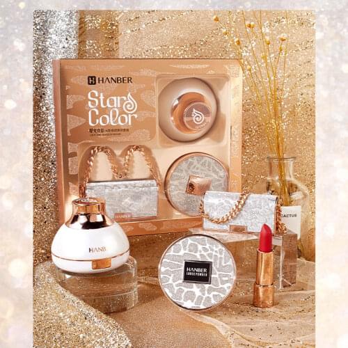 Luxury Cosmetic Set Makeup Mushroom Head Air Cushion CC Cream Finishing Powder Face Powder Pearly Velvet Lipstick