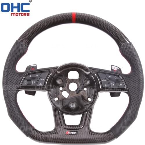 100% Real Carbon Fiber Steering Wheel compatible for A2 A3 A4 A5 S3 S4 RS3 RS4 RS5 RS6 RS7 S line Au-di R8 TT TTRS