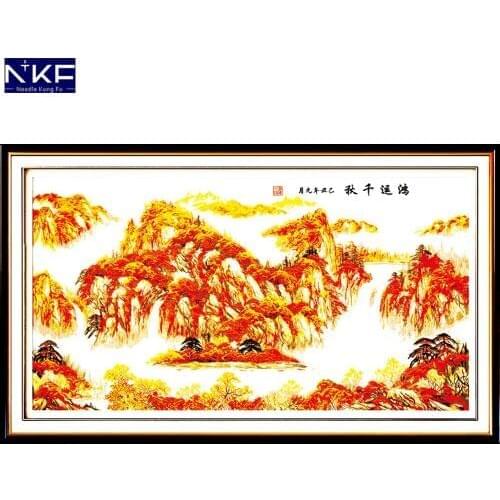 NKF Good Luck In Thousands of Year Stamped Cross Stitch Patterns DIY Kits Needlework Embroidery Sets Cross Stitch for Home Decor