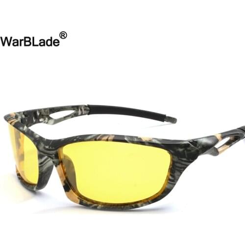 WarBLade Fashion Mens Polarized Sunglasses Night Vision Yellow Lens Sun Driving Glasses Anti-Glare Car Drivers Goggles Eyewear