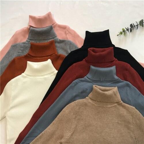 Sweater Pull Femme Hiver Truien Turtleneck Sweater Womens 2021 Autumn Winter Tops Korean Slim Women Pullover Jumper Knitted