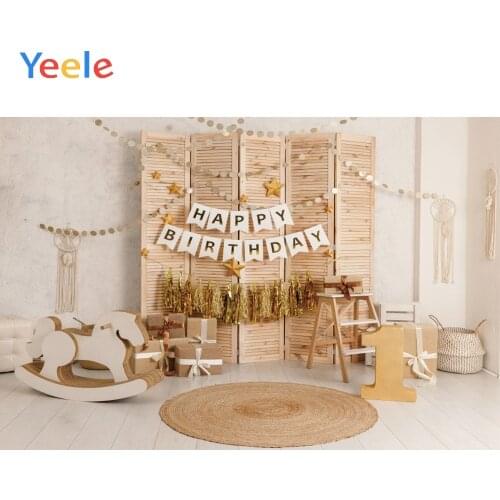 1st Birthday Backdrop Vinyl Baby Room Boy Girl Balloon Interior Toy White Wall Floor Background For Photo Studio Photophone Prop