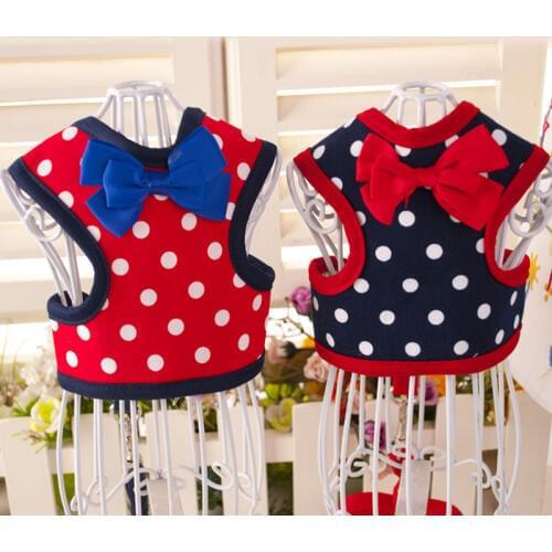 XPangle Small Dog Harness Leash Set Vest Clothes for Dogs Cats Chest Strap Adjustable Bow Tie Pet Rope Leads Leash for Puppies