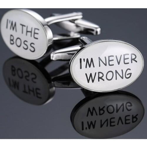 Brand new high quality letter cuff links fashion suit brand jewelry chairman cuff links mens business shirt badge pin gift
