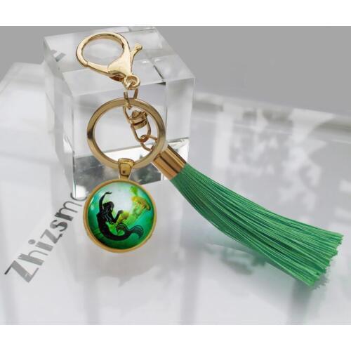 Moana jellyfish Mermaid pendant Women Bag Tassel Keychain Women pendant Car Key chain Mermaid charm Sea Pendant Fringe pendant