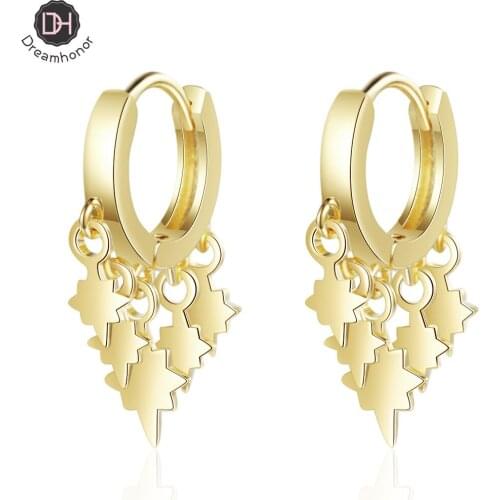 Dreamhonor Korean Fashion 925 Sterling Silver Star Charm Clip Earrings Statement Earrings For Women Jewelry