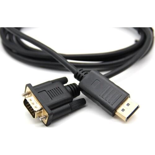 1.8M HDMI DP Male To VGA HD-15 Male Cable 1080p High Quality Display Port to VGA Converter Adapter For PC Laptop