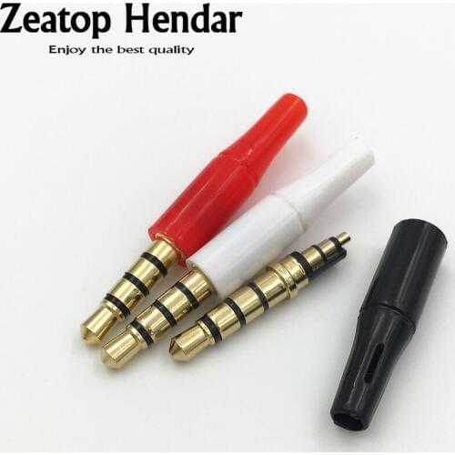 10Pcs 3.5mm 4 Pole Male Headset Jack 3.5 Audio Plug Adaptor for Earphone DIY Soldering Connector