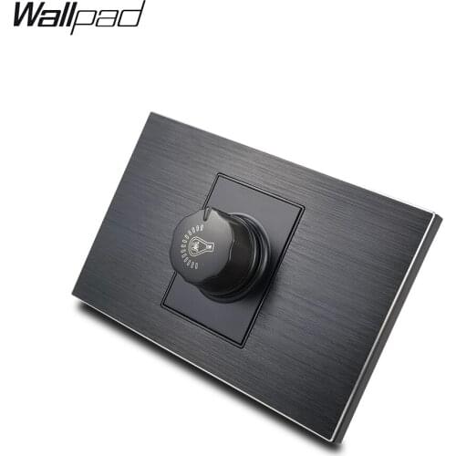 118*72mm Dimmer Switch Wallpad L3 Black Metal Panel AU US 110V-240V Incandescent Light Brightness Control