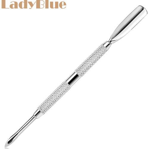 3psc/lot Double Ended Nail Polish Remover Cuticle Spoon Remover Manicure Trimmer Cuticle Pusher Stainless Steel Skin Pusher