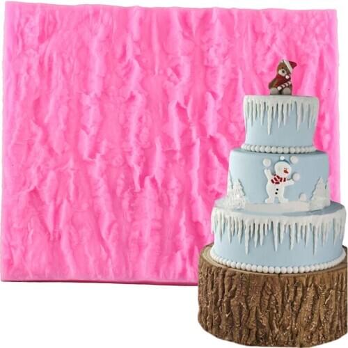 3D Tree Bark Shape Silicone Mold DIY Party Cake Border Fondant Mould Cake Decorating Tools Candy Polymer Clay Chocolate Molds