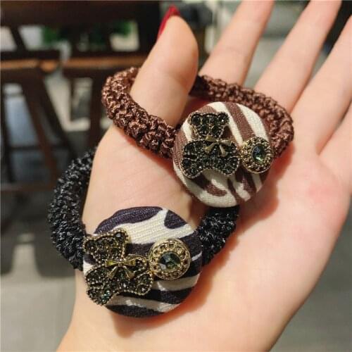 Hair accessories lady heavy baroque hairpin bear BB clip ultra - flash crystal edge clip Korean version hair rope