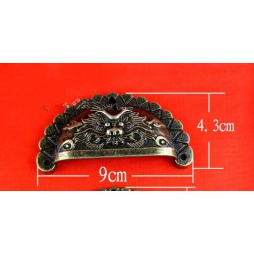 Antique lion head pull hand handle cabinet semicircle zinc alloy handle shell handle 02