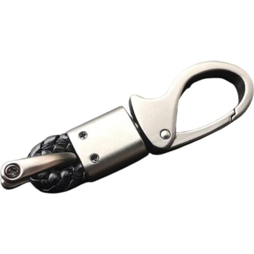 Car Key Chain Gifts Metal Leather Keychain Key Ring Holder Clip Buckle Waist Auto Keyfob Accessories