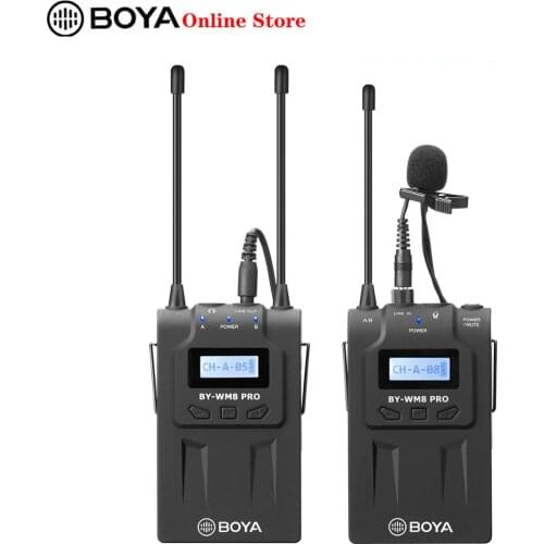 BOYA BY-WM8 Pro K1 Wireless Microphone UHF Dual-Channel Lavalier System for Canon Nikon DSLR Camcorder Camera Mic Professional