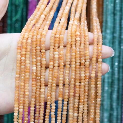 Natural Semi Precious Stone Beads For DIY Jewelry Making Necklaces Bracelets And Earrings Flat Faceted 2X4mm 38cm