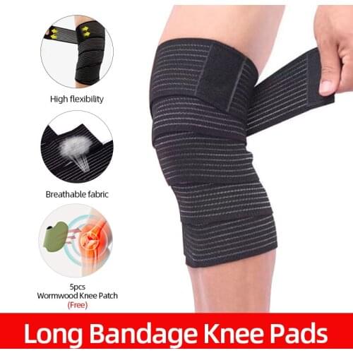 Long Bandage Kneepad Running Basketball Fitness Elbow Protect Knee Support Ankle Calf Support Sports Protector