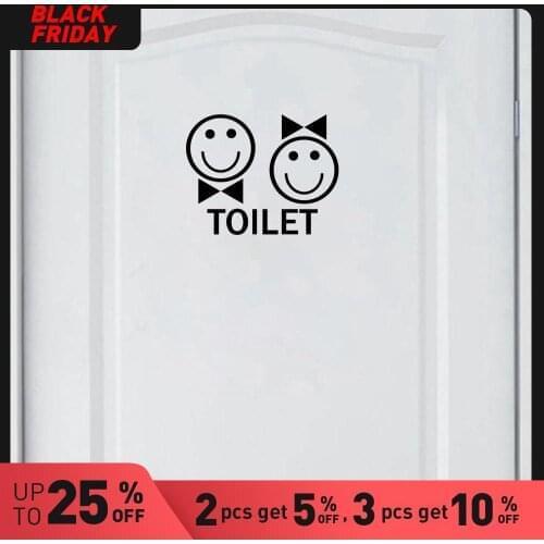 Personalized WC Decor Removable Vinyl Self Adhesive Wallpaper Pvc Wall StickersHome Decor Decorative Sticker Waterproof