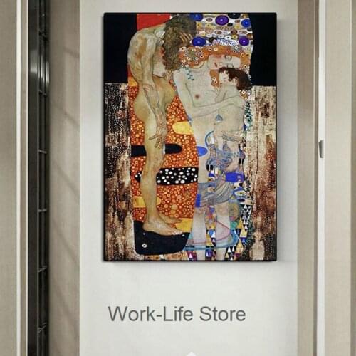 The Three Ages of Woman by Gustav Klimt Oil Paintings on The Wall Pictures for Living Room Canvas Posters And Prints Home decor