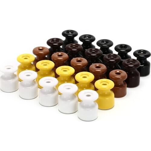 5pcs/lot Porcelain Insulator for Wall Wiring Ceramic Insulators High Frequency Electric Porcelain Ceramic Insulator 5 Colors