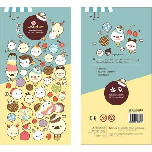 Korea Sonia Scrapbooking High Quality Paper Sticker Icecream Stationery DIY Craft Decoration Home Supplies Suatelier Stickers