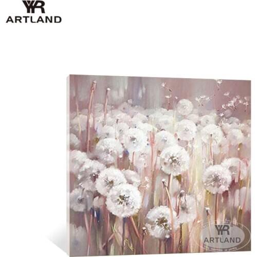 Beautiful art landscape picture for home wall decoration Handmade Dandelion oil painting on canvas for living room bedroom
