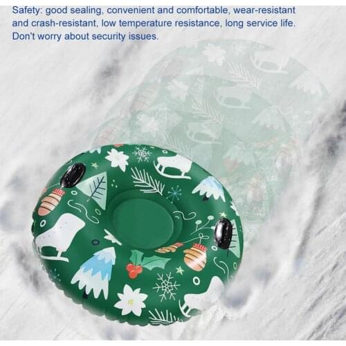120CM Christmas Style Snow Tube PVC Inflatable Good Sealing Ski Ring Wear-resistant Underside Sledding Tube Unisex Ski Supplies