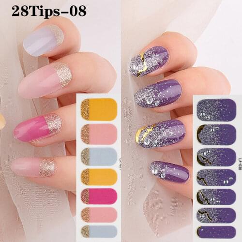 2 Sheet Pure Color Element Nail Art Stickers Environmental Full Cover Adhesive Nail Wraps DIY Salon Manicure Decoration