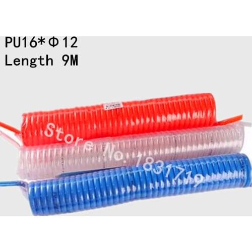 PU16*12 spring tube tubing O.D 16 X tubing O.D 12 Spiral air hose PU16X12 Telescopic PU1612 Length 9M