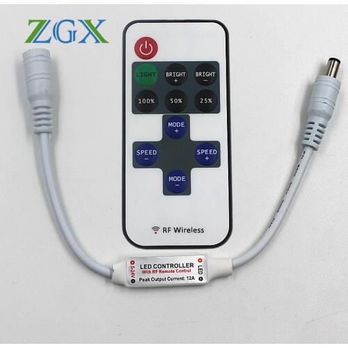 11 keys RF single color remote controller LED light controller DC 12V dimmer For single LED Strip Module Light lamp