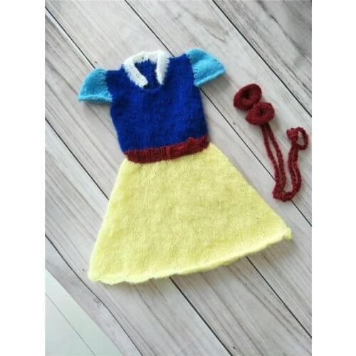 Hot Sale Snow White Dress Vintage Baby Girl gown Princess Dress Clothes Newborn Baby Skirt Tieback Headband Photography Props