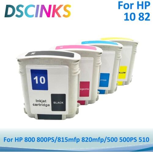 4 pcs 69ml with full ink compatible cartridge for HP 10 82 For HP Designjet 500 500PS 800 800PS 815mfp 820mfp 510 series printer
