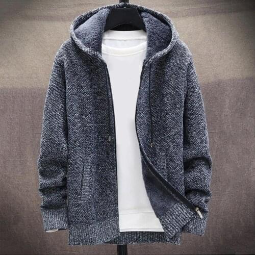 Loose Cardigan Knitted All-matched Warm Drawstring Side Pockets Loose Cardigan