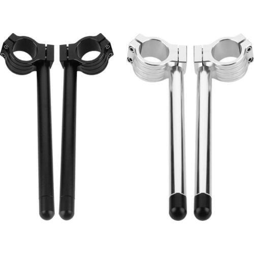 VODOOL 2Pcs Universal Aluminium Alloy Motorcycle Handlebar Grips Racing Adjustable 48mm Clip On Ons Fork Handlebars Handle Bar
