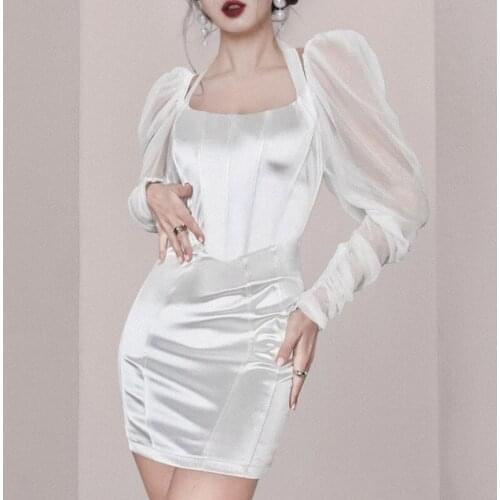Spring 2021 New Fashion French Niche Design Temperament Long Sleeve Slim Dress