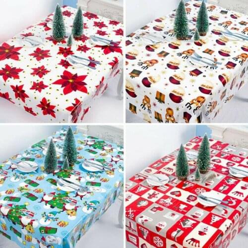 Waterproof Antifouling Disposable Tablecloth Creative Pvc Christmas Table Cloth Christmas Home Enhance The Festive Atmosphere