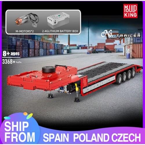 MOULD KING High-Tech The MOC Tractor Truck Trailer Building Block Assemble Bricks Kids Educational DIY Toys Christmas Gifts