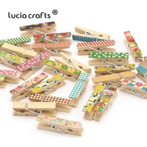 Lucia crafts 5pcs/12pcs Painted wooden clip for Photo Pictures Hanging Clips Clothespin DIY Decoration Accessories E1023